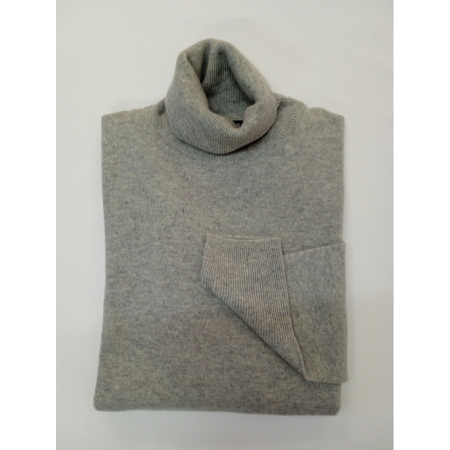 Pull Col Roul ESTHEME Cachemire Gris Clair Taille XL