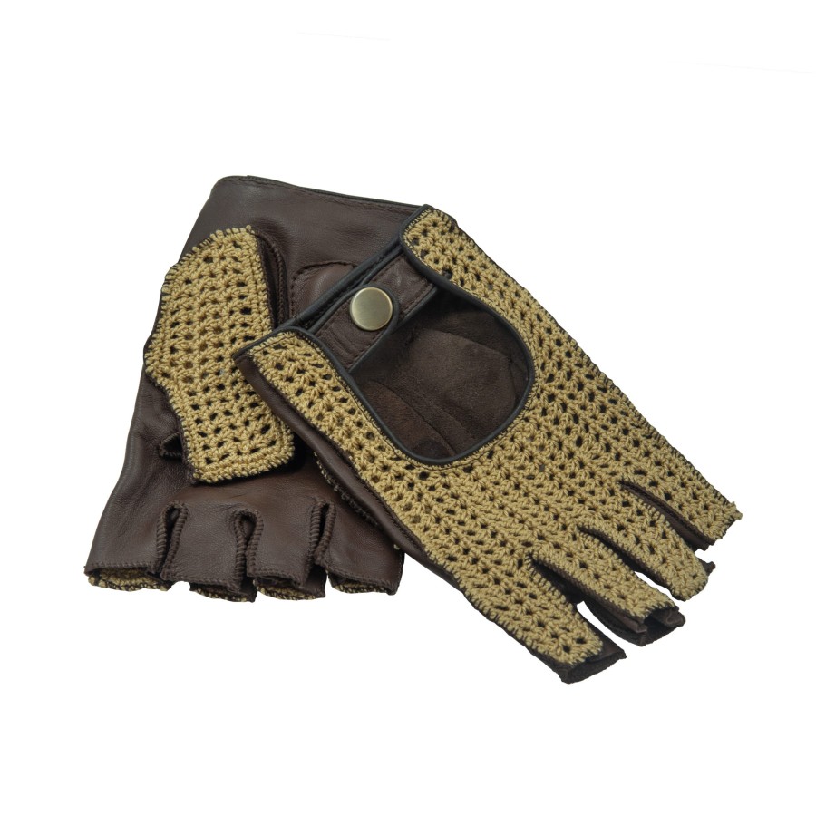 Gants homme en cuir d'agneau Chocolat